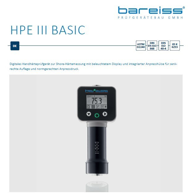 HPE III Basic data sheet english