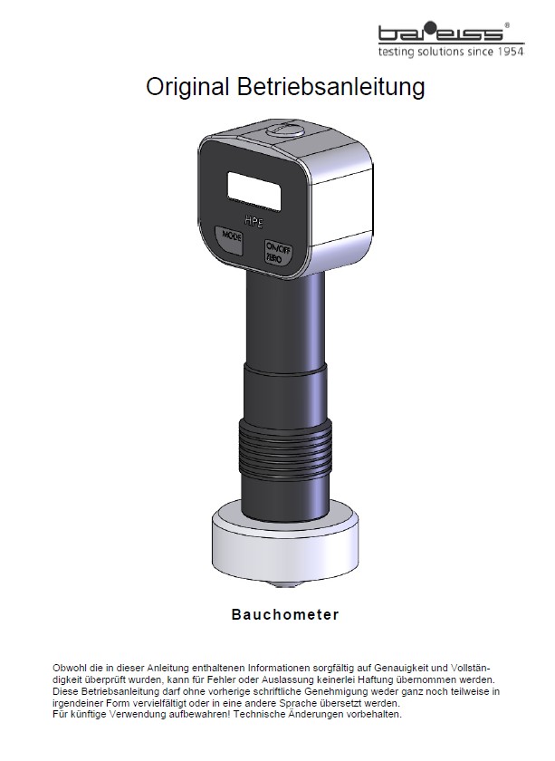 Operating manual Bauchometer