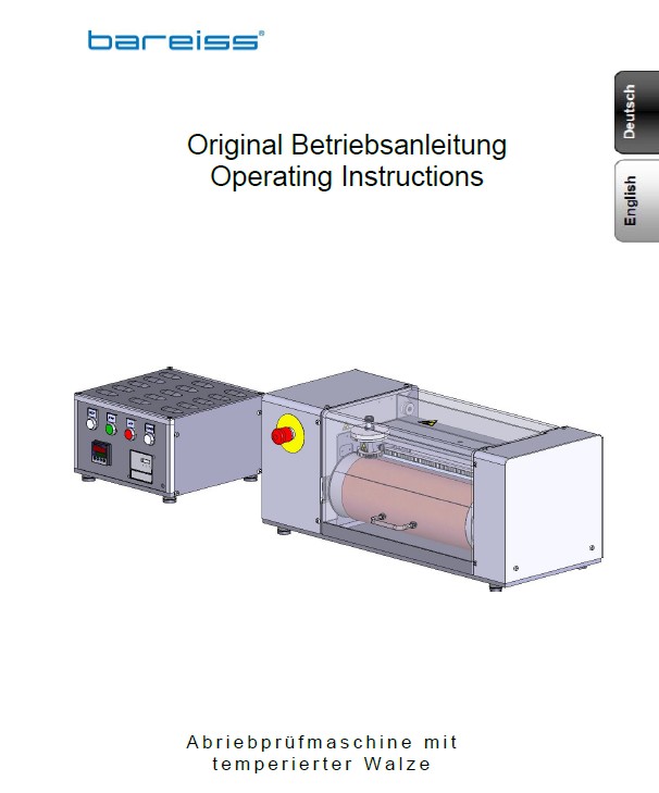 Betriebsanleitung Abriebprüfmaschine mit temperierter Walze