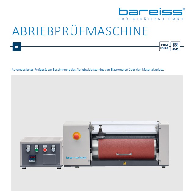Datenblatt Abriebprüfmaschine