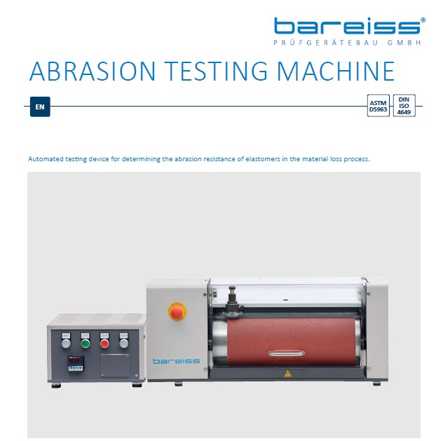 Data sheet Abrasion Testing Machine