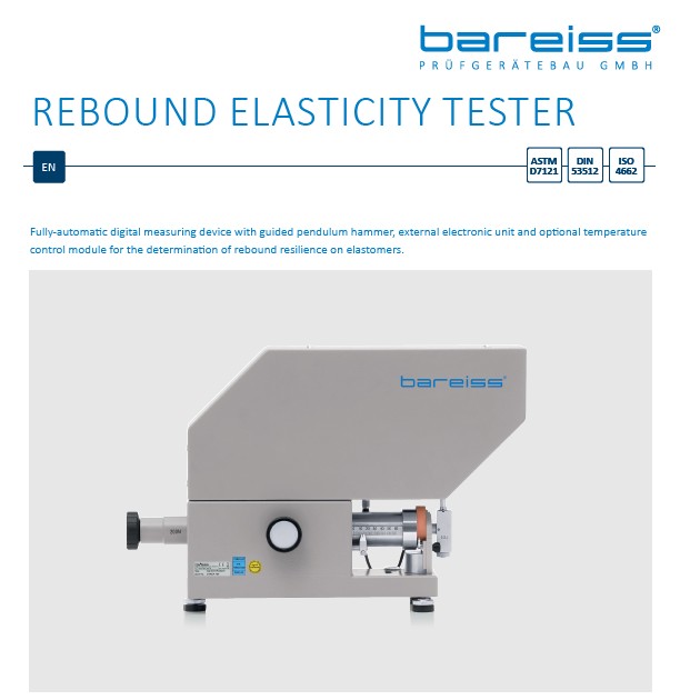 Data sheet Rebound Resilience Tester