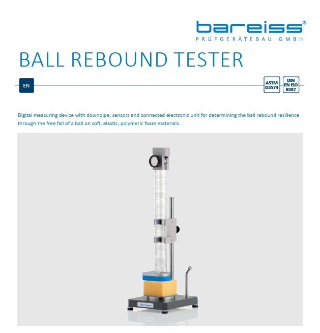 Data sheet Ball Rebound Tester