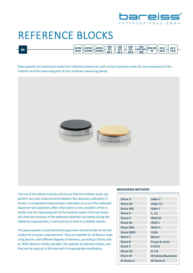 Reference Block data sheet
