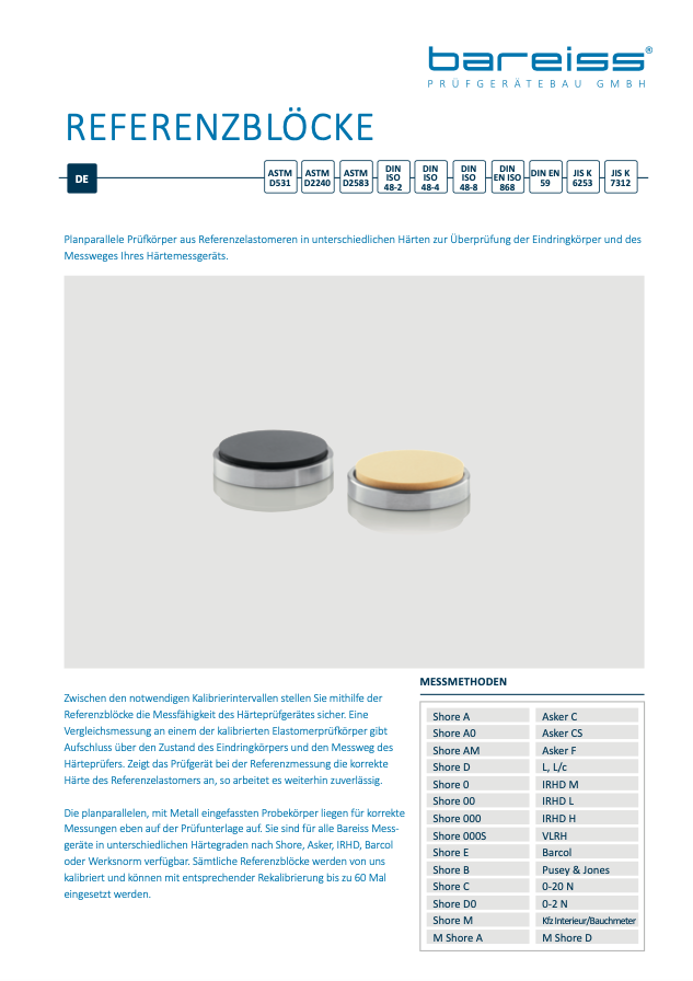 Referenzblock Datenblatt deutsch