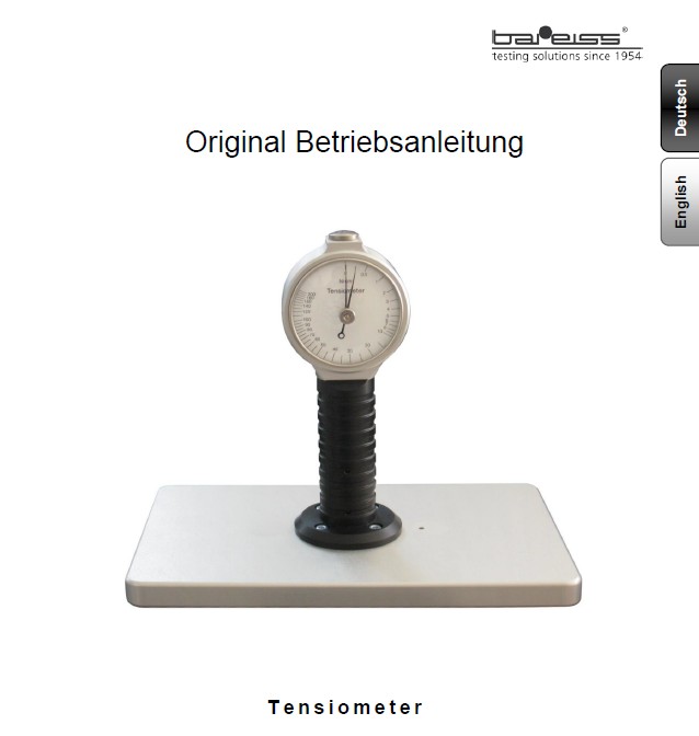 Operating manual Tensiometer
