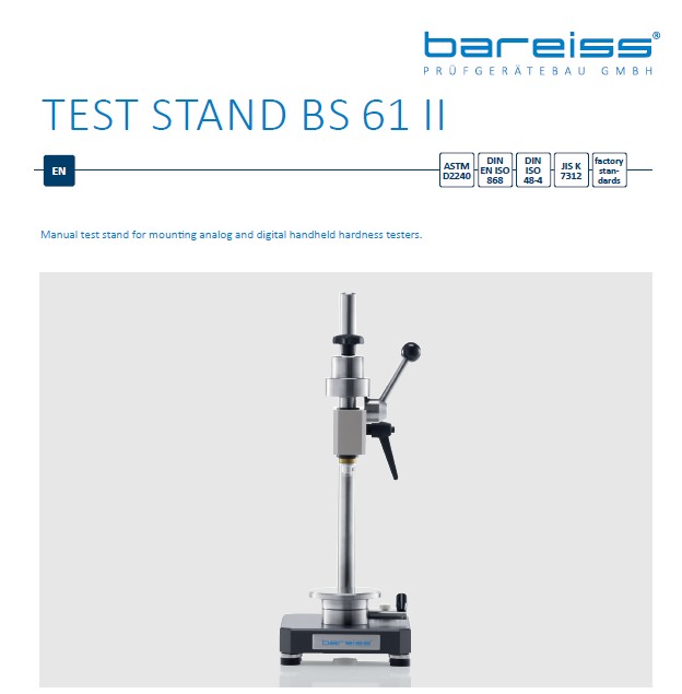 Data sheet test stand BS 61 II