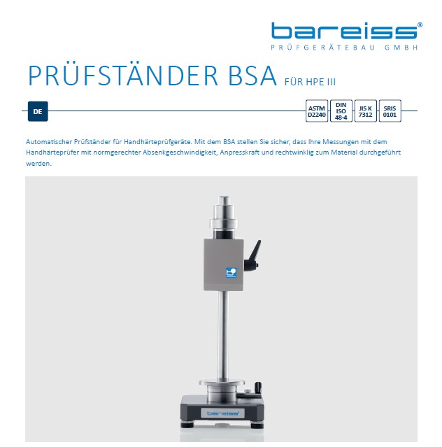 Datenblatt Prüfständer BSA II